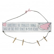 'Petit Cheri' MDF Hanging Plaque Pegs - Little Things Pink